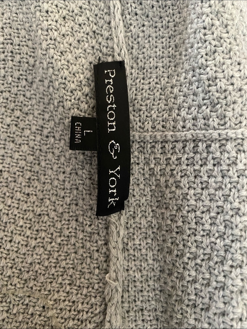 Preston & York Light Gray Textured Knit Cardigan